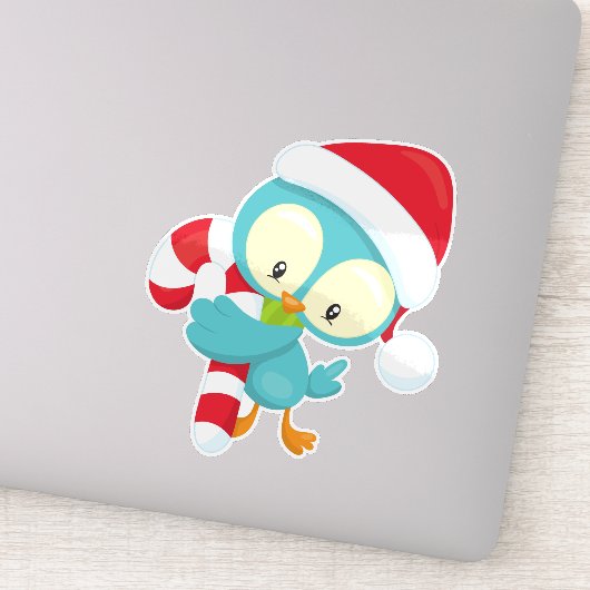 Kerstvogel, Mooie Vogel, Kerstmannenhoed, Suikerst Sticker (Detail)