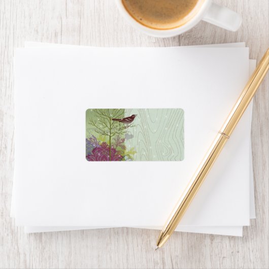Kerstvogel retouradreslabels - etiket (Insitu)