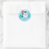 kerstvogel ronde sticker (Tas)
