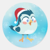 kerstvogel ronde sticker (Voorkant)