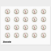 Kerstvogel Ronde Stickers (Vel)