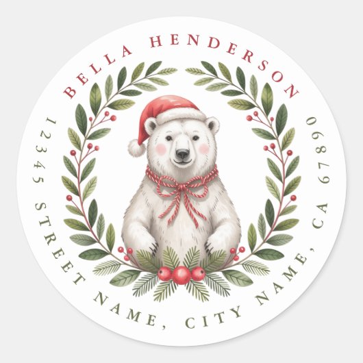 Kerstvogel Ronde Stickers (Voorkant)