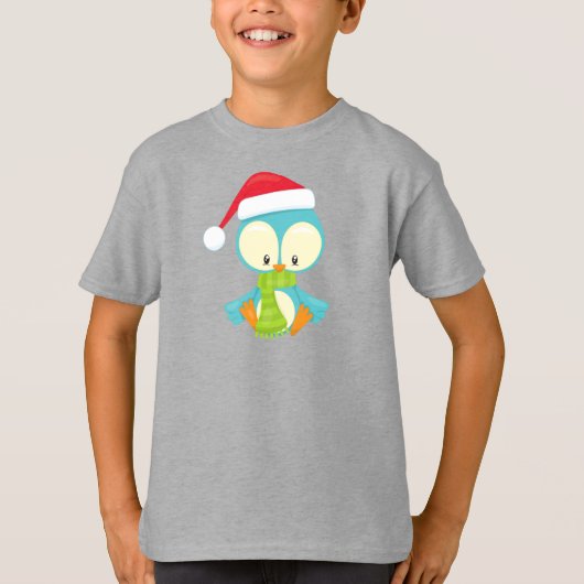 kerstvogel, vogel met Pet, vogel met kalf T-shirt (Voorkant)