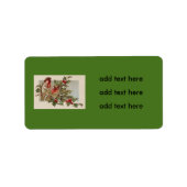 Kerstvogel zangvogel Holly Snow Etiket (Voorkant)