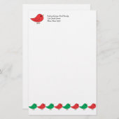 Kerstvogelfamilie Briefpapier (Voorkant / Achterkant)