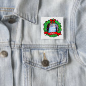 Kerstvogelfotokrans Vierkante Button 5,1 Cm (In situ)