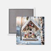Kerstvogelhuisje-magneet Magneet (Voorkant / Achterkant)
