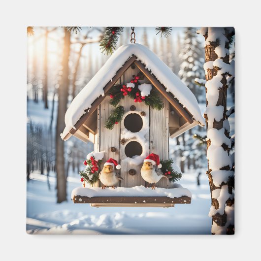 Kerstvogelhuisje-magneet Magneet (Voorkant)