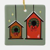 Kerstvogelhuisjes Ornament – Cozy Minimaal (Voorkant)