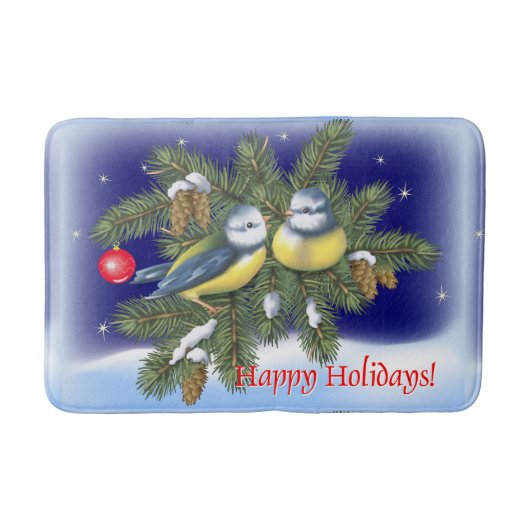 kerstvogels badmat (Voorkant)