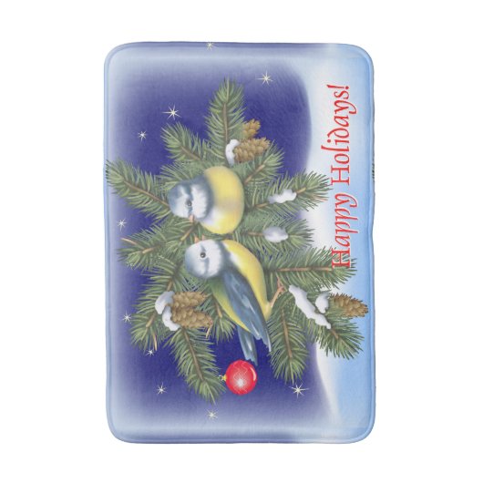 kerstvogels badmat (Voorkant Verticaal)