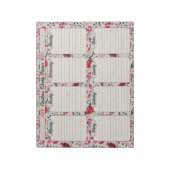 Kerstvogels Botanische Weekplanner Notitieblok (Linkerzijde)