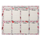 Kerstvogels Botanische Weekplanner Notitieblok (Voorkant)