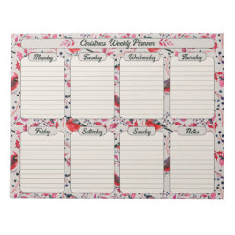 Kerstvogels Botanische Weekplanner Notitieblok