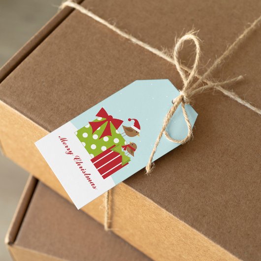 kerstvogels cadeaulabel