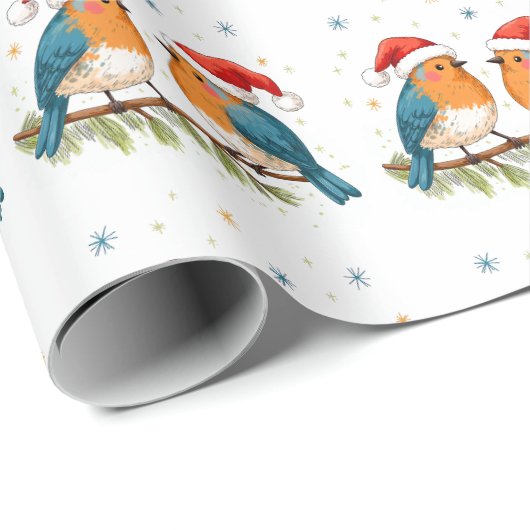 kerstvogels cadeaupapier (Rol Hoek)