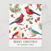 Kerstvogels en bessen op maat briefkaart (Voorkant)