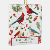 Kerstvogels en bessen op maat keramisch ornament (Rechts)