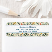 Kerstvogels en bladeren etiket (Insitu)