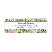 Kerstvogels en bladeren etiket (Voorkant)