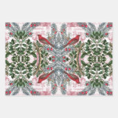 Kerstvogels en Evergreens cadeauverpakking set Inpakpapier Vel (Voorkant 3)
