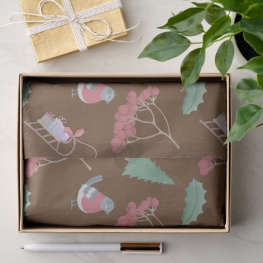 Kerstvogels en -hoeden tissuepapier (Geschenk)