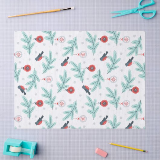 Kerstvogels en kogelpatronen tissuepapier (Craft)