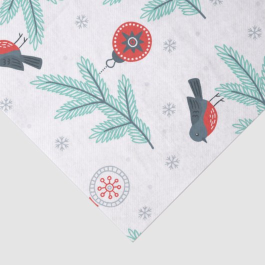 Kerstvogels en kogelpatronen tissuepapier (Detail)