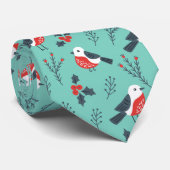 Kerstvogels en oliepatroon stropdas (Opgerold)