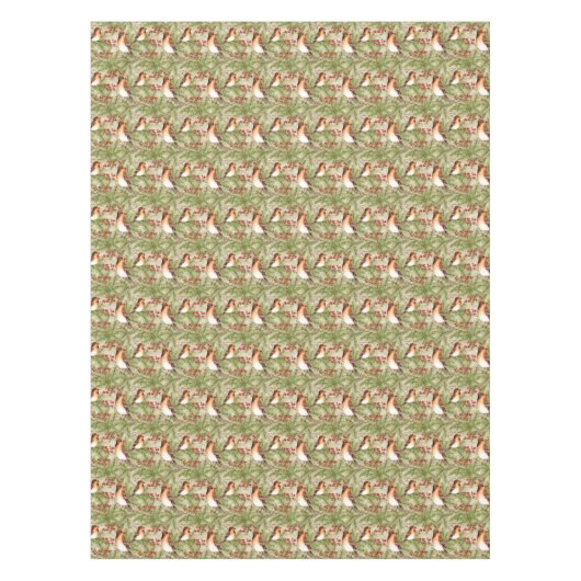 Kerstvogels en pijnhout tafelkleed (Voorkant)