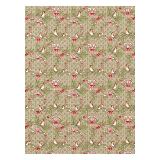 Kerstvogels en pijnhout tafelkleed (Voorkant)