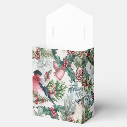 kerstvogels en sinaasappelpatronen bedankdoosjes (Geopend)