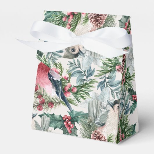 kerstvogels en sinaasappelpatronen bedankdoosjes (Voorkant Zijde)