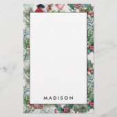 kerstvogels en sinaasappelpatronen briefpapier (Voorkant)