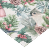 kerstvogels en sinaasappelpatronen tafelkleed (Gekanteld)