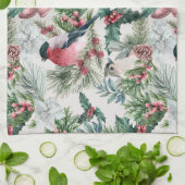 kerstvogels en sinaasappelpatronen theedoek (Gevouwen)