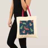Kerstvogels en Slapjes blauw Tote Bag (Voorkant (product))