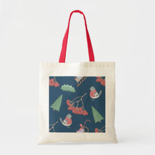 Kerstvogels en Slapjes blauw Tote Bag