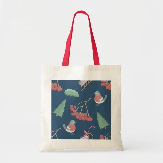 Kerstvogels en Slapjes blauw Tote Bag (Voorkant)
