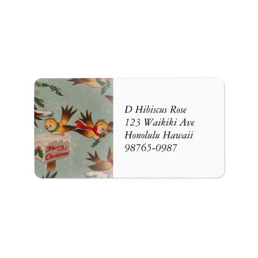  kerstvogels etiket (Voorkant)