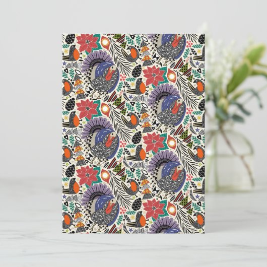 kerstvogels feestdagenkaart (Staand voorkant)