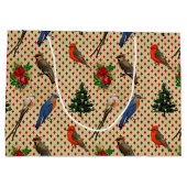 kerstvogels groot cadeauzakje (Achterkant)