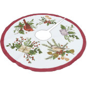 Kerstvogels Holly Brushed Polyester Tree Skirt Kerstboom Rok (Gekanteld)