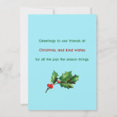  kerstvogels Holly Kaart (Achterkant)
