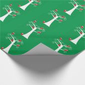 Kerstvogels in een boom cadeaupapier (Hoek)