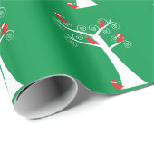 Kerstvogels in een boom cadeaupapier (Rol Hoek)