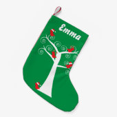 Kerstvogels in een boom kleine kerstsok (Voorkant (Hangend))