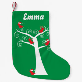 Kerstvogels in een boom kleine kerstsok