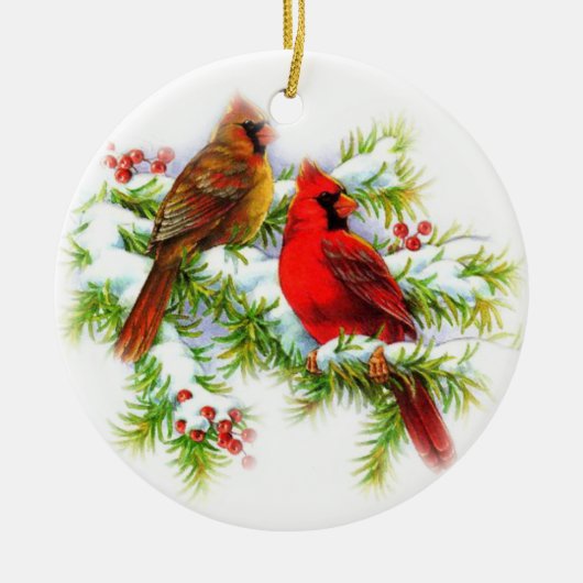 Kerstvogels keramisch sieraad keramisch ornament (Voorkant)
