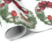 Kerstvogels Krans Cadeaupapier (Rol Hoek)